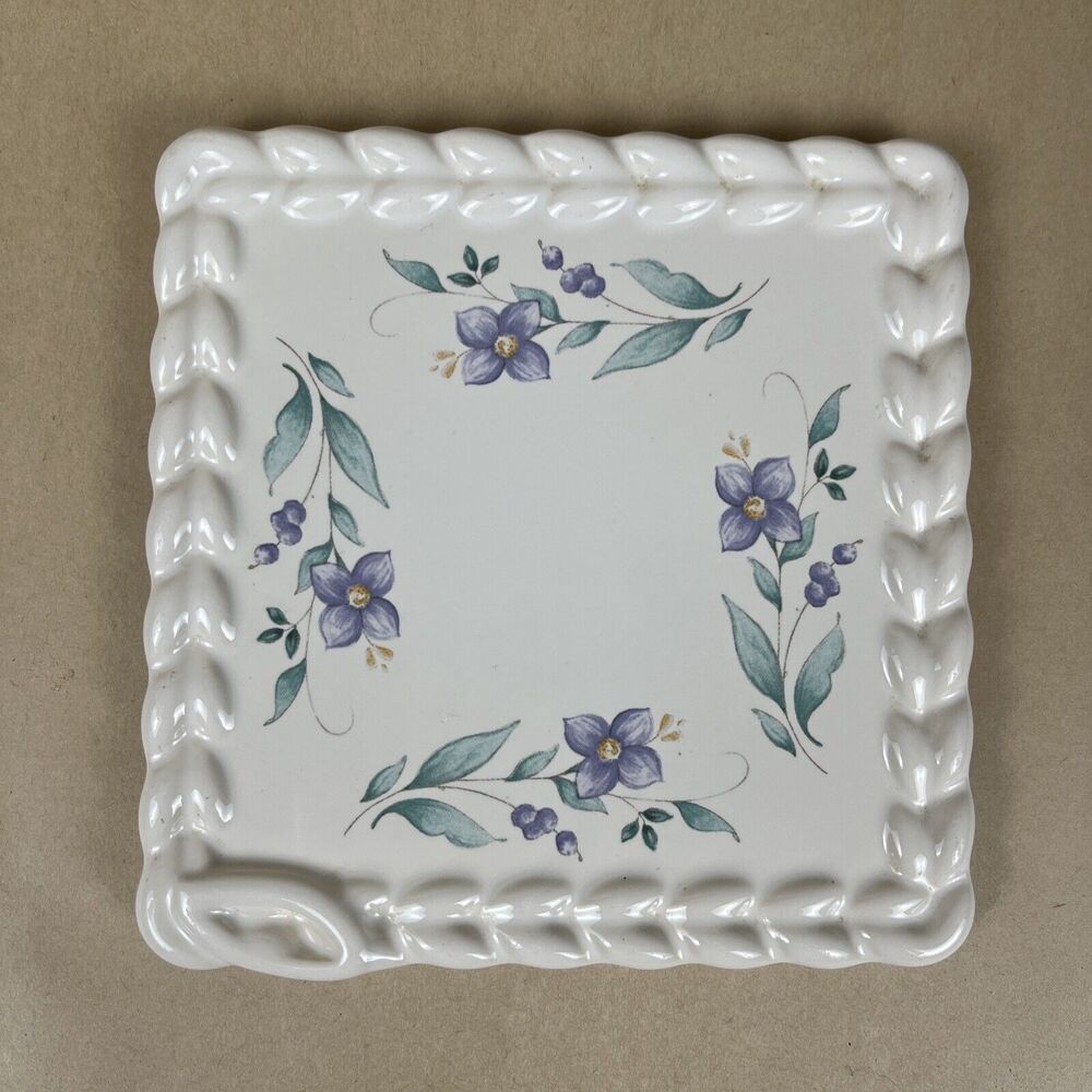 Pfaltzgraff April 5 1/2" Square Trivet with Rope Edge Vintage USA